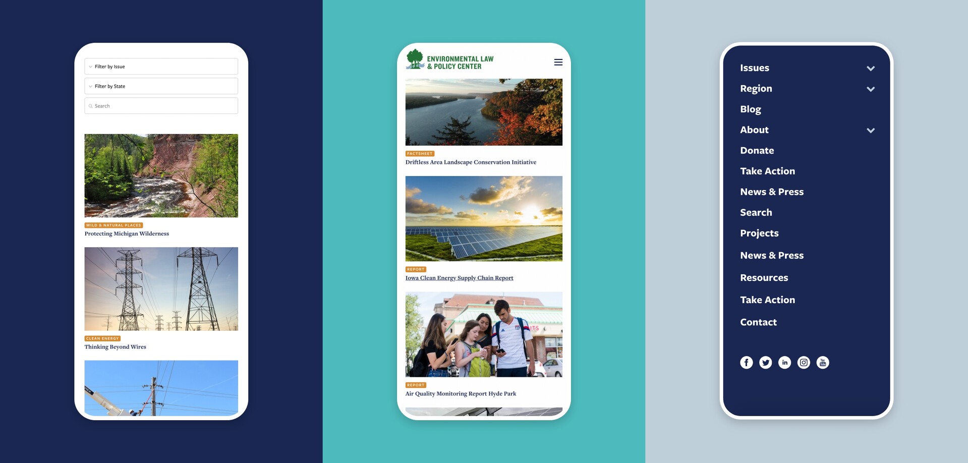 Environmental Law and Policy Center Mobile Website Design