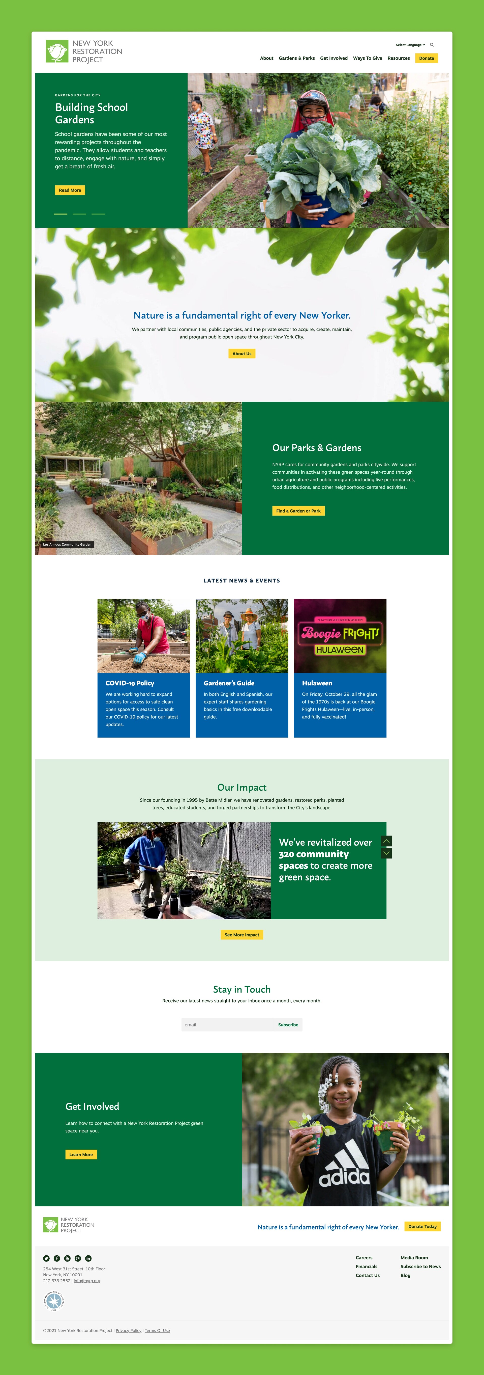 NYRP Website Design Full-Page