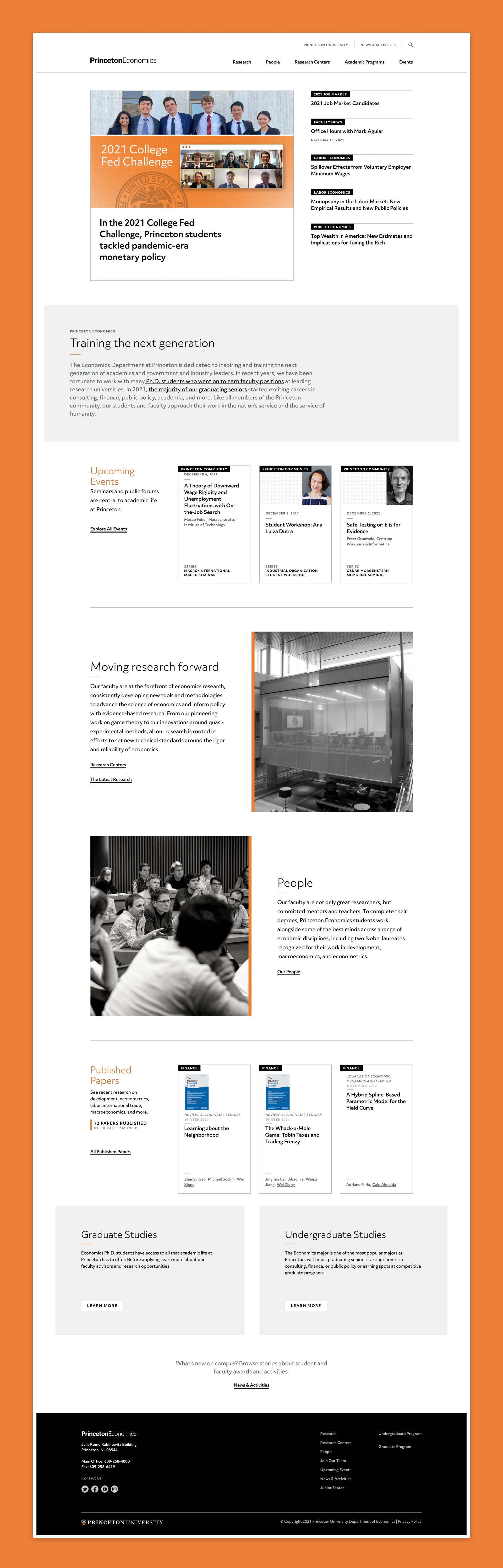 Princeton Economics Home Page Website Design