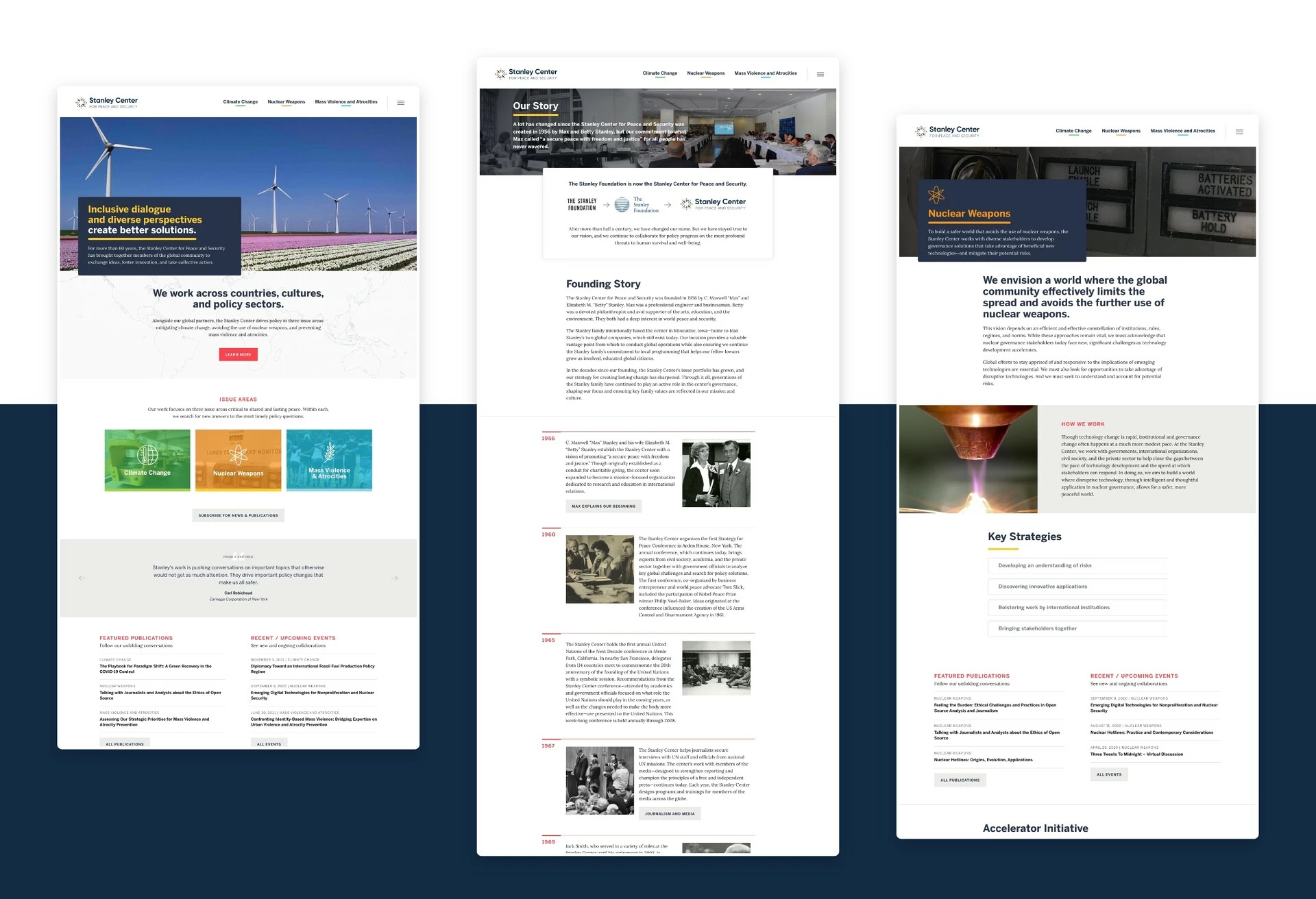 Stanley Center Website Design Three-Page