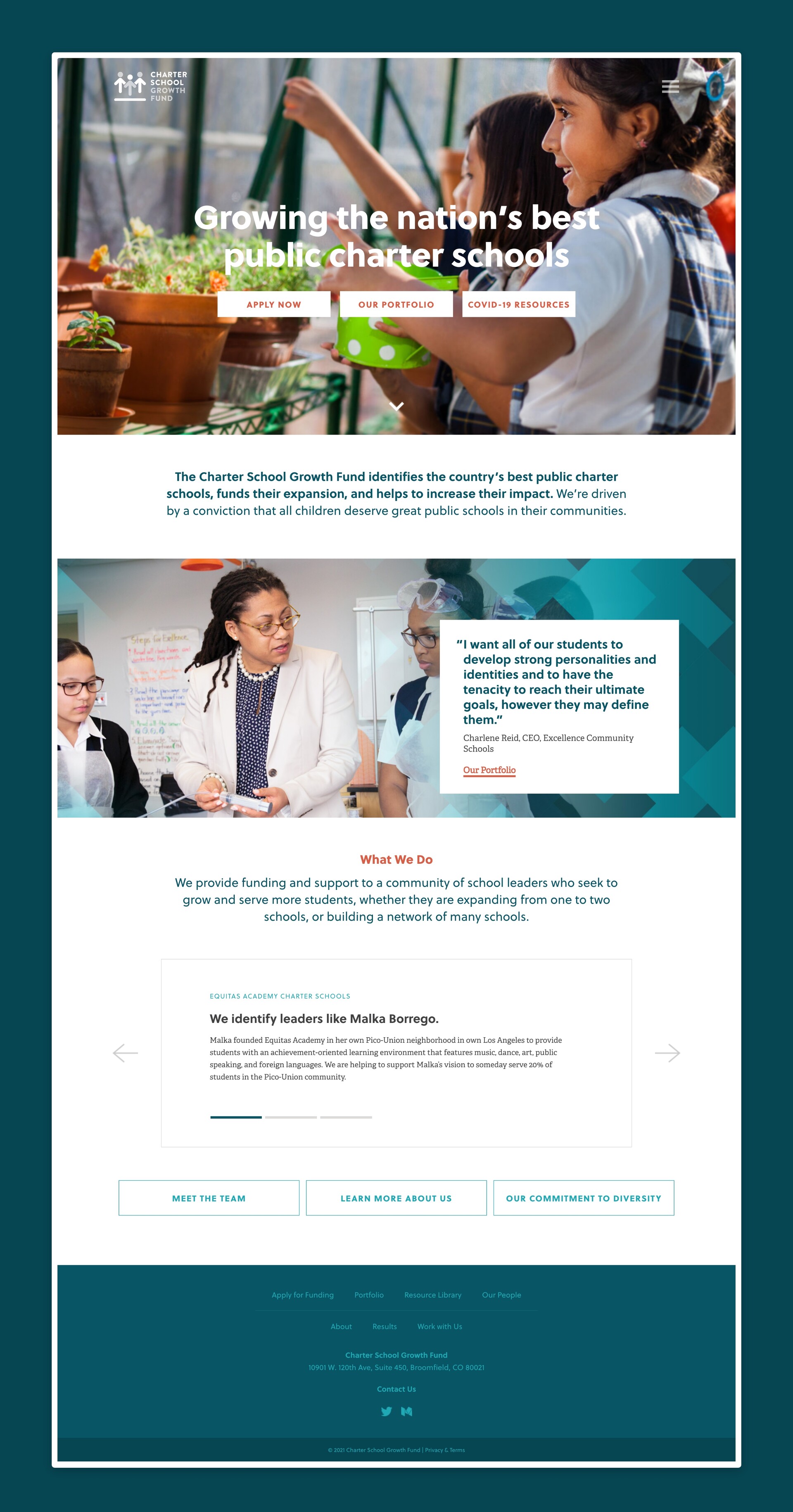 Charter School Growth Fund Website Design Full-Page