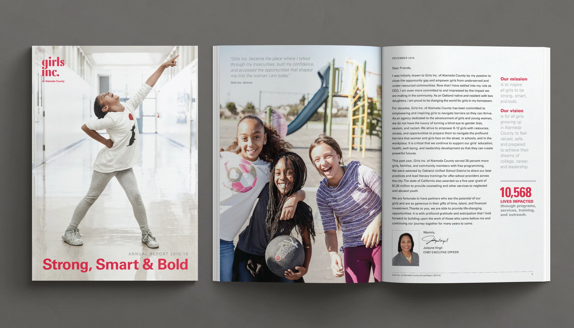 Girls Inc. 2015 Annual Report Print Design