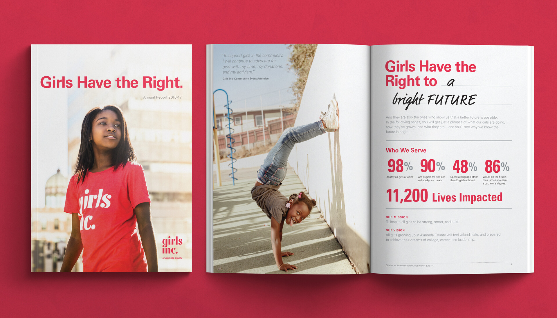 Girls Inc. 2016 Annual Report Print Design