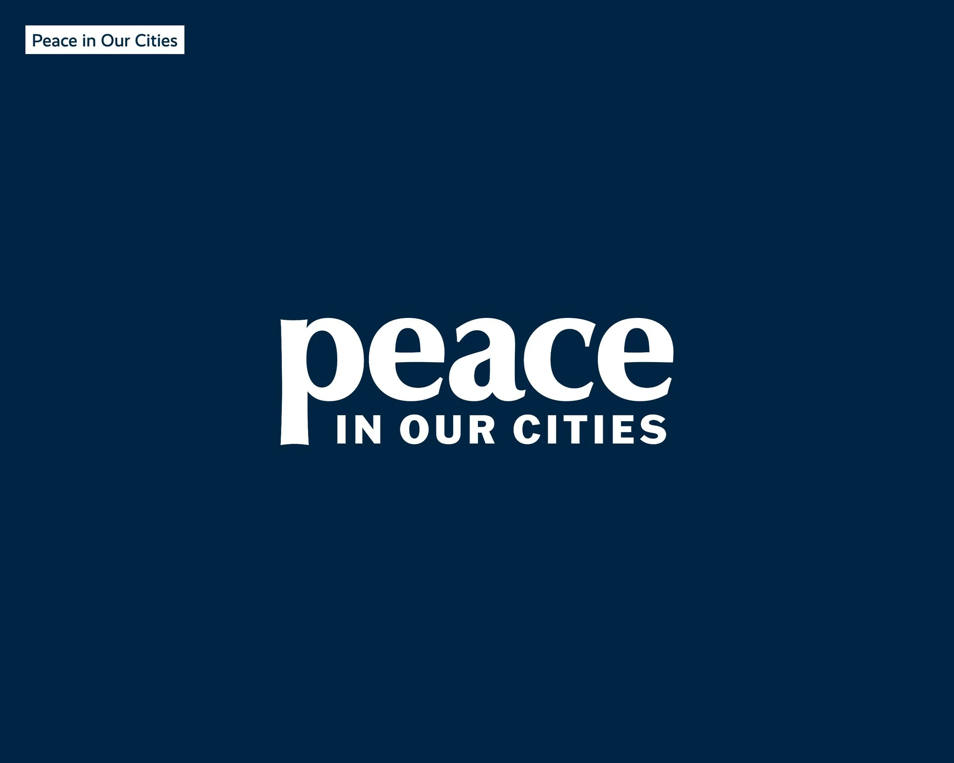 Peace in Our Cities White Logo